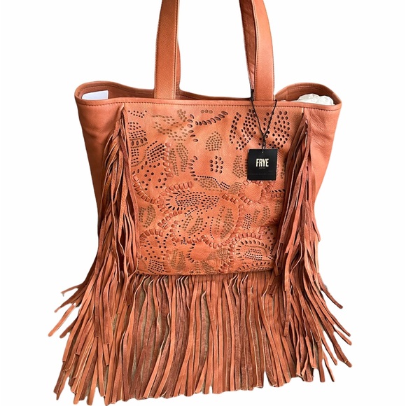 Frye Handbags - FRYE Festival Fringe Leather Boho Tote NWT